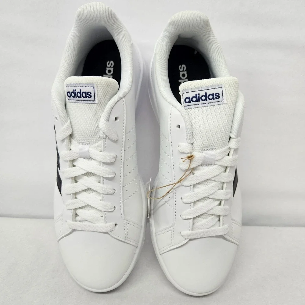 Adidas Grand Court Base‎ Tennis Shoes EE7904 White Black Men's Size 7